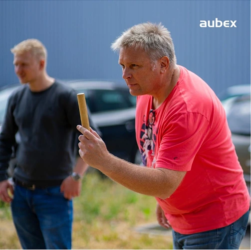 Teamspiele beim aubex Teamevent, gepostet auf LinkedIn